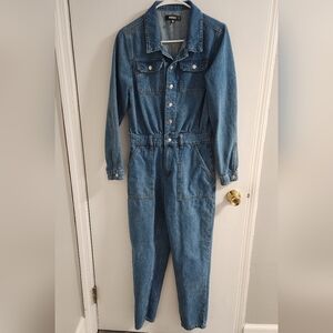 Missguided Blue Denim Jumpsuit , Size 6